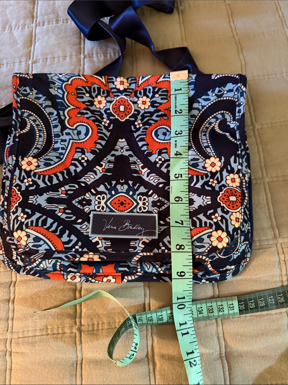 Vera Bradley Navy, Orange & Light Blue Patterned Crossbody - Picture 8 of 8